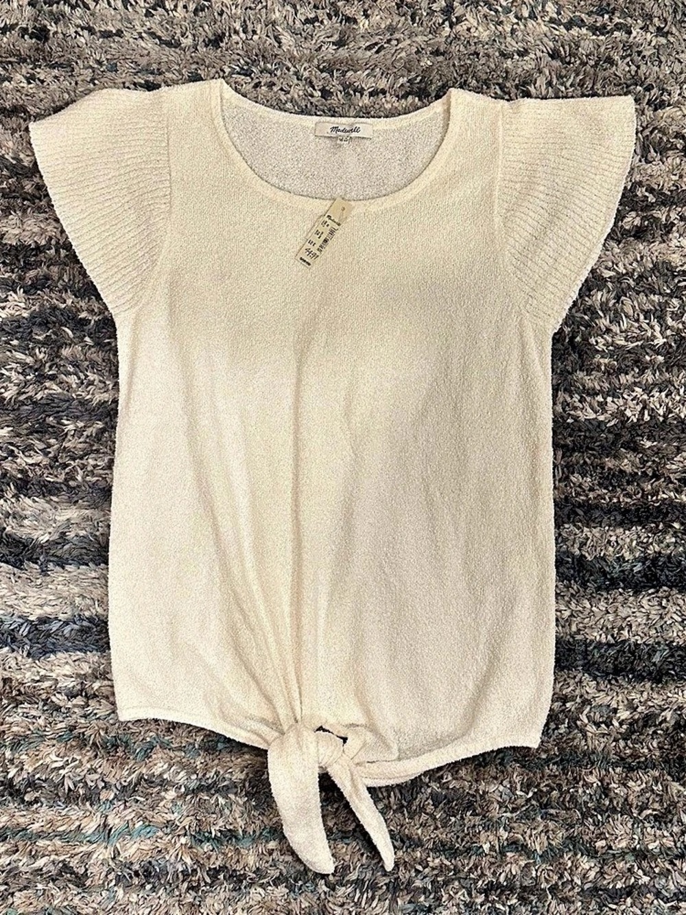 Madewell Marin Tie-Front Sweater Tee White XS